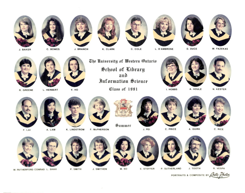 Photo of Master of Library and Information Science Graduating Class Summer 1991