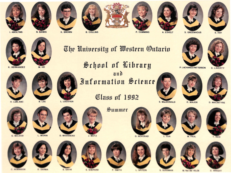 Photo of Master of Library and Information Science Graduating Class Summer 1992