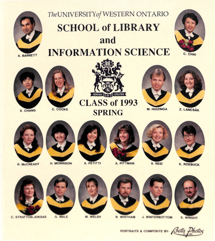 Photo of Master of Library and Information Science Graduating Class Spring 1993