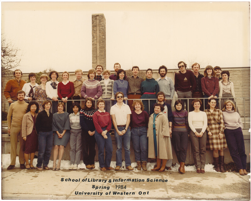 Photo of Graduating Class Master of Library and Information Science graduating class Spring 1984