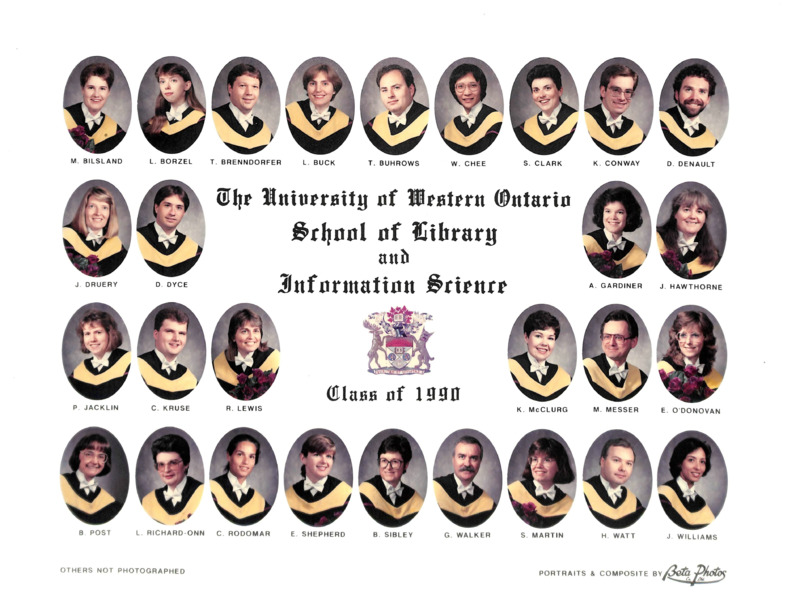 Photo of Master of Library and Information Science Graduating Class 1990