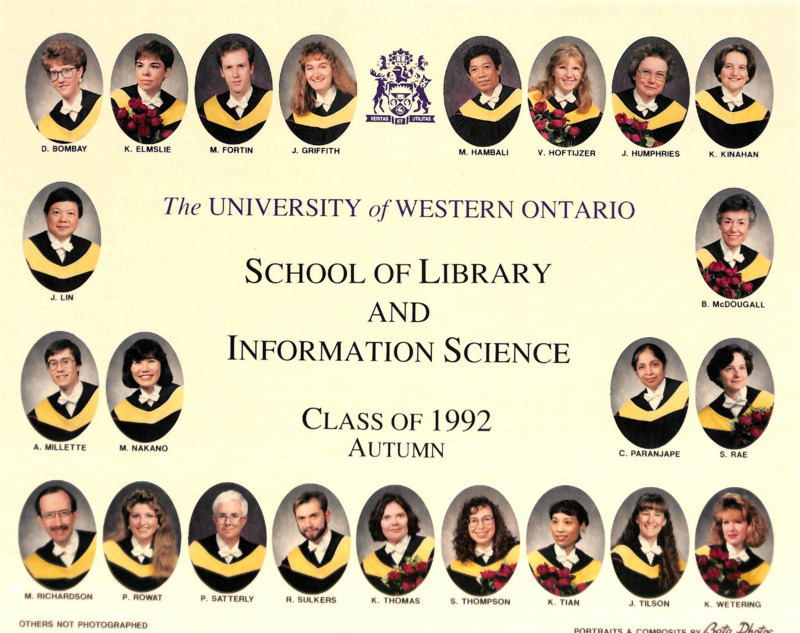 Photo of Master of Library and Information Science Graduating Class Fall 1992