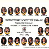 Photo of Master of Library and Information Science Graduating Class Winter-Spring 1995-1996