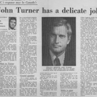 John Turner Has a Delicate Job